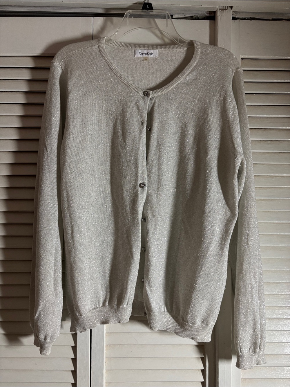 Calvin Klein Silver Sparkle Cardigan